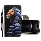 For iPhone 12 / 12 Pro 3D Colored Drawing Horizontal Flip PU Leather Case with Holder & Card Slots & Wallet(Down Jacket Cat) - 1