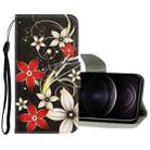 For iPhone 12 / 12 Pro 3D Colored Drawing Horizontal Flip PU Leather Case with Holder & Card Slots & Wallet(Red Flower) - 1