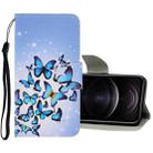 For iPhone 12 / 12 Pro 3D Colored Drawing Horizontal Flip PU Leather Case with Holder & Card Slots & Wallet(Multiple Butterflies) - 1