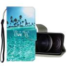 For iPhone 12 / 12 Pro 3D Colored Drawing Horizontal Flip PU Leather Case with Holder & Card Slots & Wallet(Coconut Tree) - 1