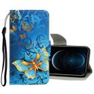 For iPhone 12 Pro Max 3D Colored Drawing Horizontal Flip PU Leather Case with Holder & Card Slots & Wallet(Jade Butterfly) - 1