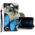 For iPhone 12 Pro Max 3D Colored Drawing Horizontal Flip PU Leather Case with Holder & Card Slots & Wallet(A Butterfly) - 1