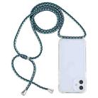 For iPhone 12 mini Transparent Acrylic Airbag Shockproof Phone Protective Case with Lanyard (Green White Blue) - 1