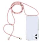 For iPhone 12 mini Transparent Acrylic Airbag Shockproof Phone Protective Case with Lanyard (Rose Gold) - 1