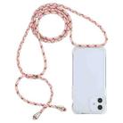 For iPhone 12 mini Transparent Acrylic Airbag Shockproof Phone Protective Case with Lanyard (Pink Apricot Coffee) - 1