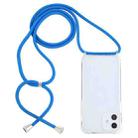 For iPhone 12 mini Transparent Acrylic Airbag Shockproof Phone Protective Case with Lanyard (Blue) - 1