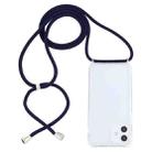 For iPhone 12 mini Transparent Acrylic Airbag Shockproof Phone Protective Case with Lanyard (Navy Blue) - 1
