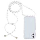 For iPhone 12 mini Transparent Acrylic Airbag Shockproof Phone Protective Case with Lanyard (White Grey Fine Lines) - 1