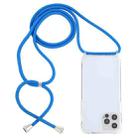 For iPhone 12 / 12 Pro Transparent Acrylic Airbag Shockproof Phone Protective Case with Lanyard(Blue) - 1