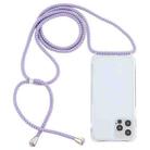 For iPhone 12 / 12 Pro Transparent Acrylic Airbag Shockproof Phone Protective Case with Lanyard(Purple Blue Apricot) - 1