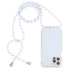 For iPhone 12 / 12 Pro Transparent Acrylic Airbag Shockproof Phone Protective Case with Lanyard(White Grey Rough Grain) - 1