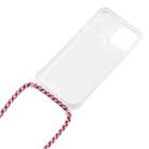 For iPhone 12 Pro Max Transparent Acrylic Airbag Shockproof Phone Protective Case with Lanyard(Rose Red) - 5