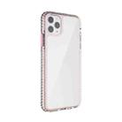 For iPhone 11 Pro Max 2 in 1 Ultra Clear Shockproof PC+ TPU Case with Removable Color Button (Pink) - 1