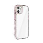 For iPhone 12 mini 2 in 1 Ultra Clear Shockproof PC+ TPU Case with Removable Color Button (Pink) - 1