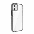 For iPhone 12 mini 2 in 1 Ultra Clear Shockproof PC+ TPU Case with Removable Color Button (Transparent Black) - 1