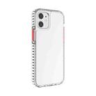 For iPhone 12 mini 2 in 1 Ultra Clear Shockproof PC+ TPU Case with Removable Color Button (Red) - 1