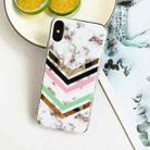 Electroplating Stitching Marble Pattern TPU Protective Case For iPhone XR(Multicolor V Line) - 1