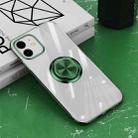 All-inclusive Electroplating Silicone Case with Ring Holder For iPhone 12 mini(Green) - 1