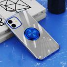 All-inclusive Electroplating Silicone Case with Ring Holder For iPhone 12 / 12 Pro(Blue) - 1