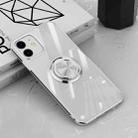 All-inclusive Electroplating Silicone Case with Ring Holder For iPhone 12 / 12 Pro(Silver) - 1