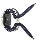 Braided Umbrella Cord Strap For Apple Series 7 41mm / 6 & SE & 5 & 4 40mm / 3 & 2 & 1 38mm(Royal Blue White) - 1