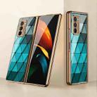 For Samsung Galaxy Z Fold2 GKK Electroplating Painted Glass Case(Diamond Blue) - 1