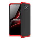 For Xiaomi Poco X3 GKK Three Stage Splicing Full Coverage PC Protective Case(Black Red) - 1