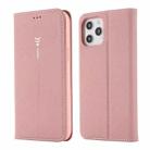 For iPhone 12 / 12 Pro GEBEI PU+TPU Horizontal Flip Protective Case with Holder & Card Slots(Rose Gold) - 1