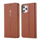 For iPhone 12 / 12 Pro GEBEI PU+TPU Horizontal Flip Protective Case with Holder & Card Slots(Brown) - 1