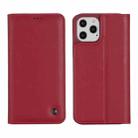 For iPhone 12 mini GEBEI PU+TPU Horizontal Flip Protective Case with Holder & Card Slots (Red) - 1