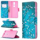 For Nokia 2.4 Colored Drawing Pattern Horizontal Flip Leather Case with Holder & Card Slots & Wallet(Plum Blossom) - 1