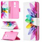 For Nokia 2.4 Colored Drawing Pattern Horizontal Flip Leather Case with Holder & Card Slots & Wallet(Sun Flower) - 1