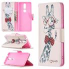 For Nokia 2.4 Colored Drawing Pattern Horizontal Flip Leather Case with Holder & Card Slots & Wallet(Giraffe) - 1