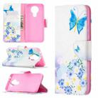 For Nokia 3.4 Colored Drawing Pattern Horizontal Flip Leather Case with Holder & Card Slots & Wallet(Butterflies Love Flower) - 1