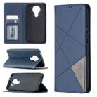 For Nokia 3.4 Rhombus Texture Horizontal Flip Magnetic Leather Case with Holder & Card Slots(Blue) - 1