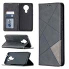 For Nokia 3.4 Rhombus Texture Horizontal Flip Magnetic Leather Case with Holder & Card Slots(Black) - 1