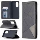 For Xiaomi Mi 10T / 10 Pro 5G Rhombus Texture Horizontal Flip Magnetic Leather Case with Holder & Card Slots(Black) - 1