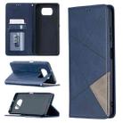 For Xiaomi Mi Poco X3 Rhombus Texture Horizontal Flip Magnetic Leather Case with Holder & Card Slots(Blue) - 1