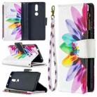 For Nokia 2.4 Colored Drawing Pattern Zipper Horizontal Flip Leather Case with Holder & Card Slots & Wallet(Sun Flower) - 1