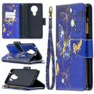 For Nokia 3.4 Colored Drawing Pattern Zipper Horizontal Flip Leather Case with Holder & Card Slots & Wallet(Purple Butterfly) - 1