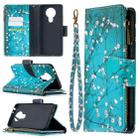 For Nokia 3.4 Colored Drawing Pattern Zipper Horizontal Flip Leather Case with Holder & Card Slots & Wallet(Plum Blossom) - 1