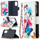 For Xiaomi Mi 10T / 10 Pro 5G Colored Drawing Pattern Zipper Horizontal Flip Leather Case with Holder & Card Slots & Wallet(Two Butterflies) - 1