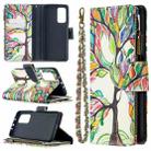 For Xiaomi Mi 10T / 10 Pro 5G Colored Drawing Pattern Zipper Horizontal Flip Leather Case with Holder & Card Slots & Wallet(Tree) - 1