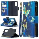 For Xiaomi Mi 10T / 10 Pro 5G Colored Drawing Pattern Zipper Horizontal Flip Leather Case with Holder & Card Slots & Wallet(Gold Butterfly) - 1