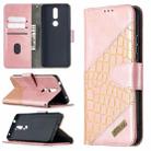 For Nokia 2.4 Matching Color Crocodile Texture Horizontal Flip PU Leather Case with Wallet & Holder & Card Slots(Rose Gold) - 1