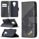 For Nokia 3.4 Matching Color Crocodile Texture Horizontal Flip PU Leather Case with Wallet & Holder & Card Slots(Black) - 1