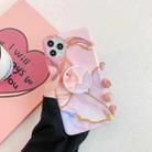 Irregular Marble Pattern Shockproof Protective Case with Holder For iPhone 12 mini(Shining Gold Pink) - 1
