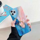 Irregular Marble Pattern Shockproof Protective Case with Ring Holder For iPhone 12 / 12 Pro(Shining Gold Blue) - 1