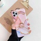 Irregular Marble Pattern Shockproof Protective Case with Ring Holder For iPhone 12 Pro Max(Shining Gold Pink) - 1