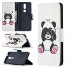 For Nokia 2.4 Colored Drawing Pattern Horizontal Flip Leather Case with Holder & Card Slots & Wallet(Panda) - 1